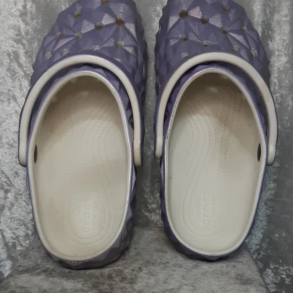 CROCS Geo Clog Shoes Lavender Sparkle Womans 9 Mens 7 - Picture 8 of 11
